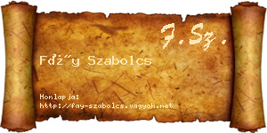 Fáy Szabolcs névjegykártya