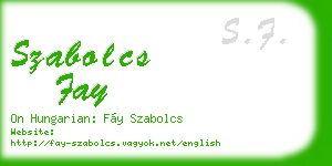 szabolcs fay business card