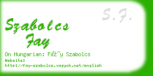 szabolcs fay business card